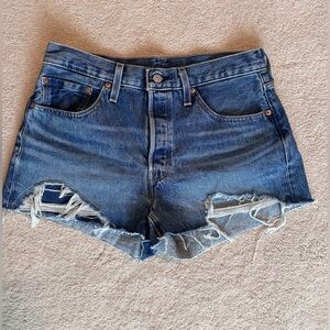 Levi's Ripped Blue Jean Shorts